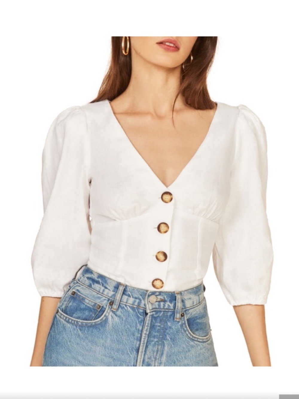 Reformation Anton Button Top, worn once
